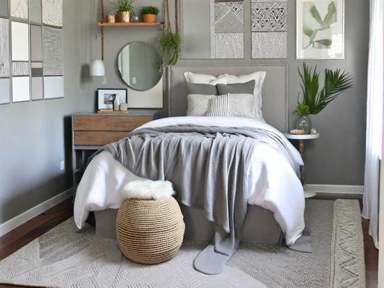 Cozy boho bedroom with decor