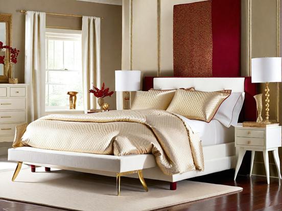 Gold accented serene bedroom