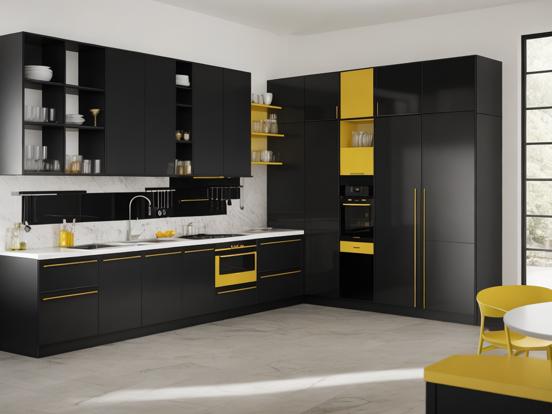 Luxury black gold kitchen