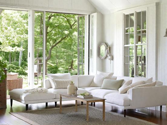 Serene white living room