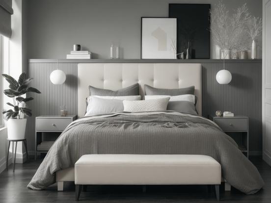 Serene grey bedroom decor