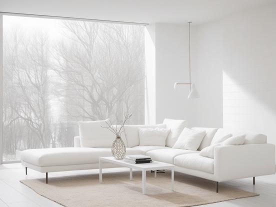 White couch in bright room