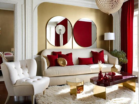 Gold and Red Living Room Ideas