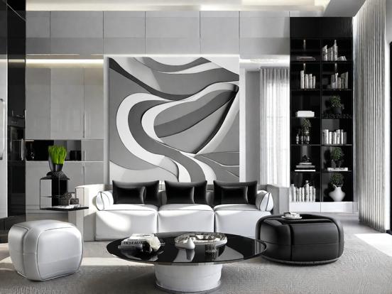 Modern B&W Zaha Hadid style lounge