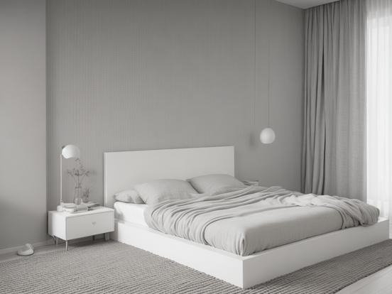 Minimalist black white bedroom