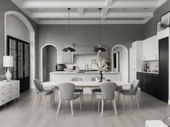 Grey dining room minimalist