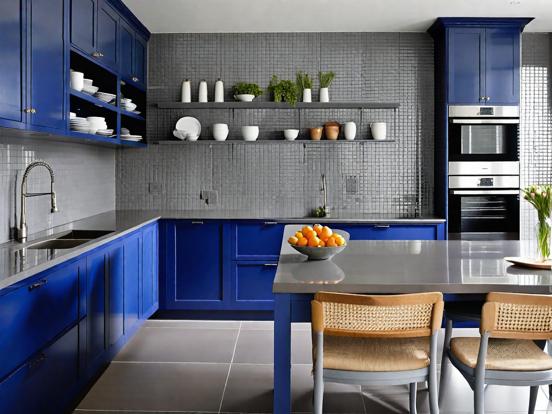 Blue black luxury kitchen table