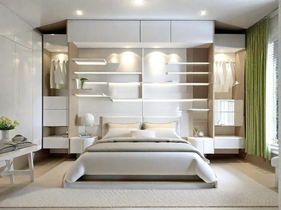 Elegant white bedroom design