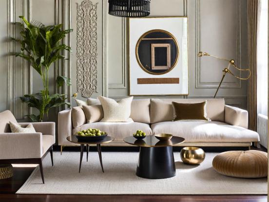 Living room with luxe decor