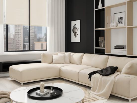 Black white luxury living room