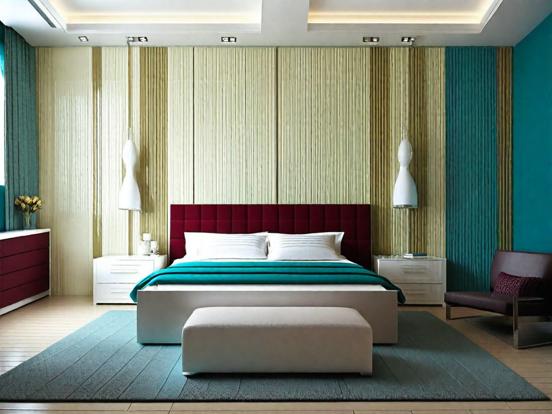 Modern vibrant bedroom decor