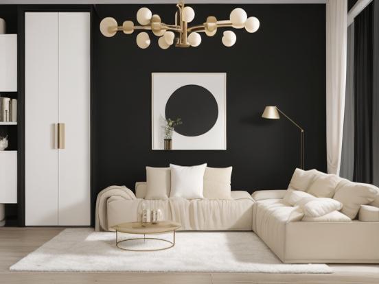 Modern black living room decor