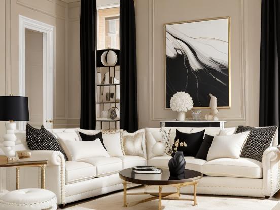 Luxury B&W living room