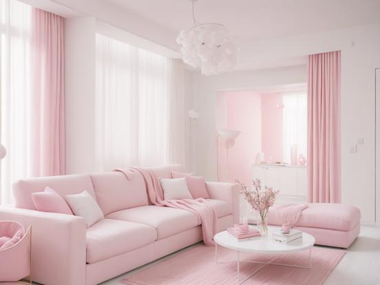 Pink living room closeup