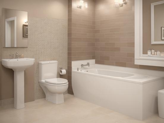 Modern beige bathroom design