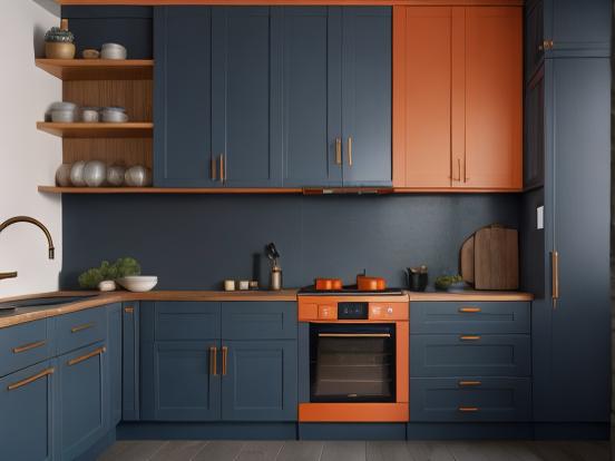 dark blue kitchen