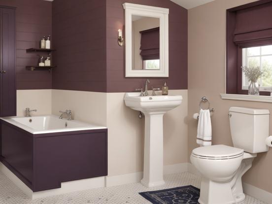 Luxury plum bath with fixtures