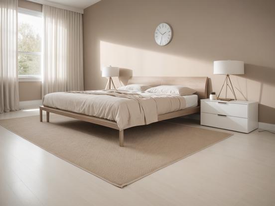 Serene beige minimalist bedroom