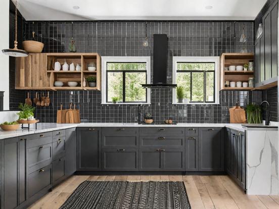 Dark kitchen closeup Nate Berkus