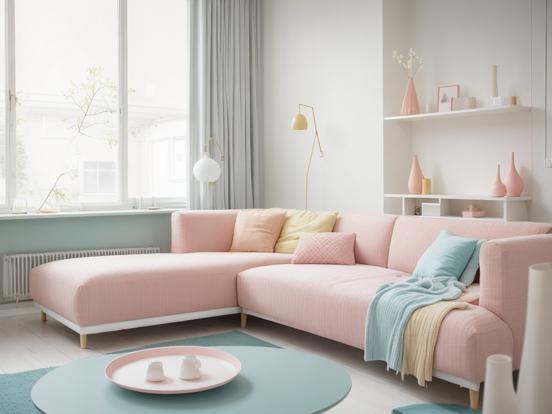 Bright pastel living room