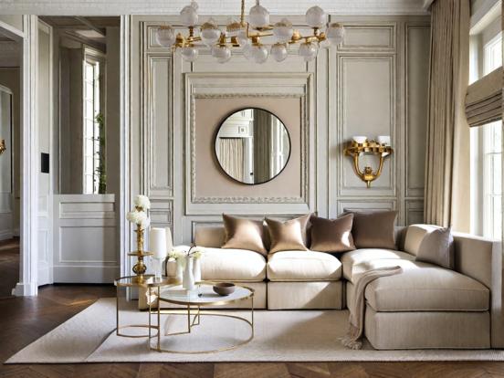 Living room with luxe decor