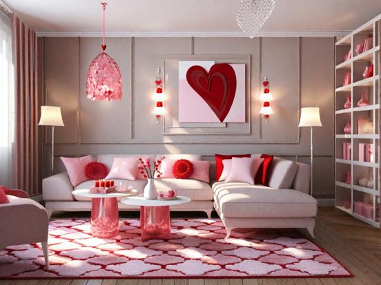 Cozy pink living room decor