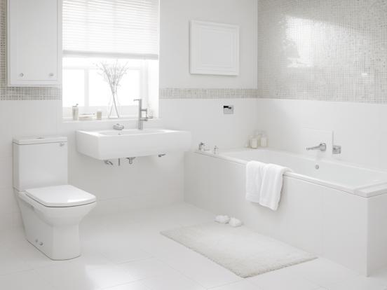 White modern bathroom interior