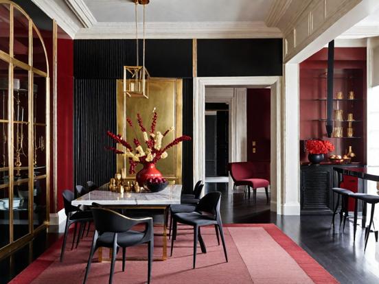 Black Gold and Red Dining Room Ideas