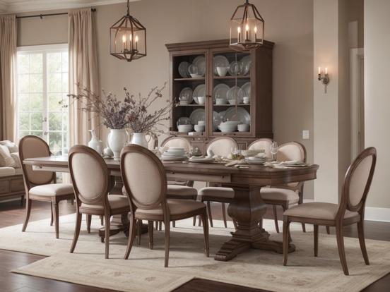 Beige dining room closeup