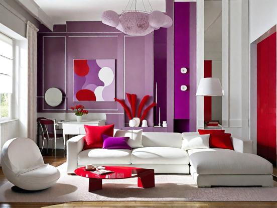 Bright purple living room decor