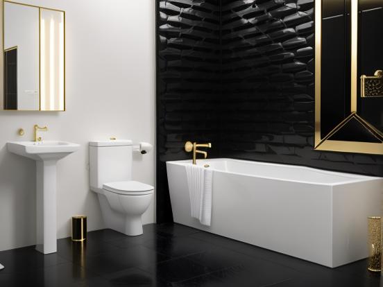 Luxury gold accented bathroom