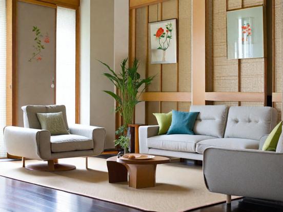 Modern Japanese living room decor