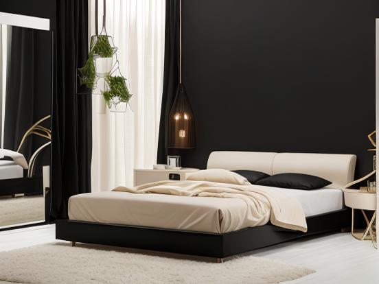 Modern black white bedroom