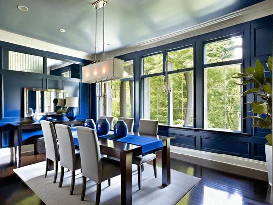 Dining room with large windows