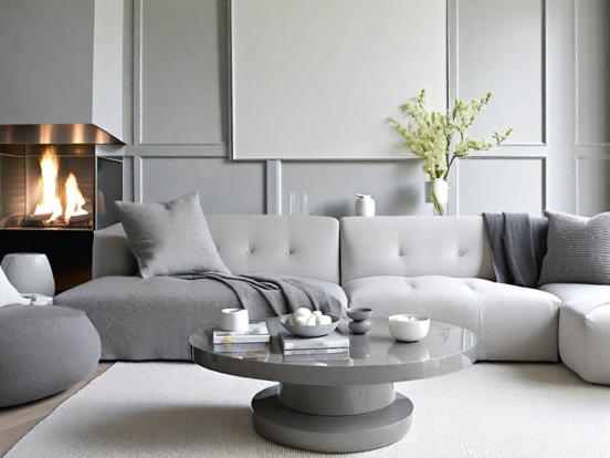 Cozy grey living room setup