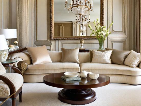 Luxury beige living room set