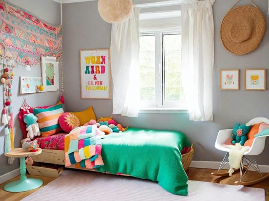 Bright colorful child's bedroom