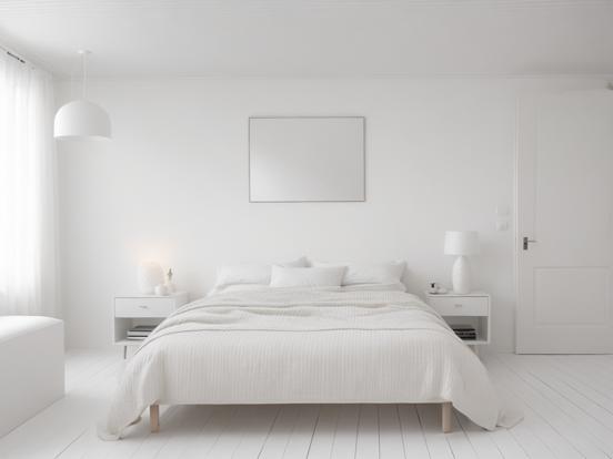 White minimalist bedroom design