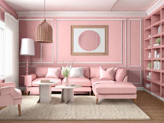 Bright pink living room decor