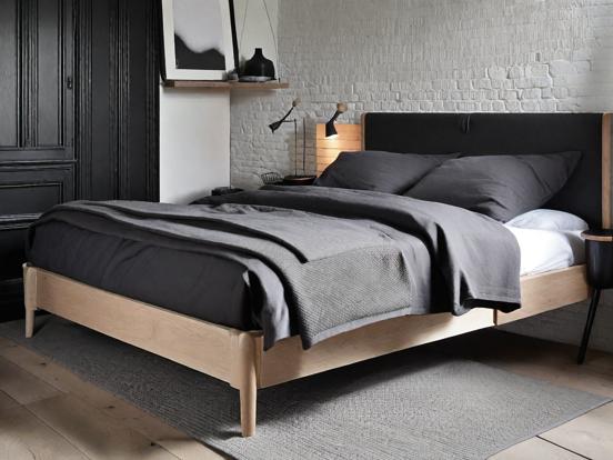 Scandinavian style black bed