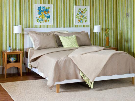 Cozy serene bedroom earth tones