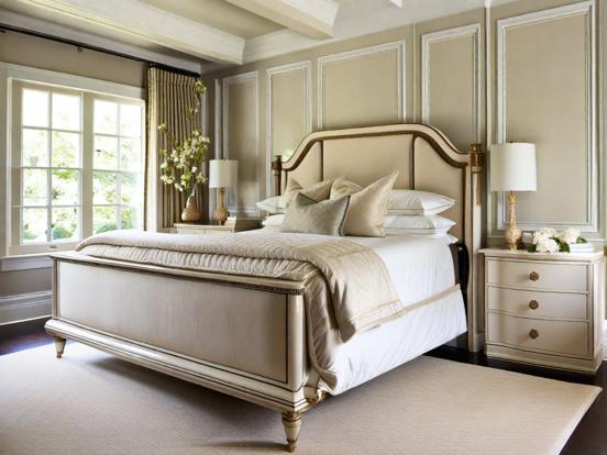 Serene gold cream bedroom