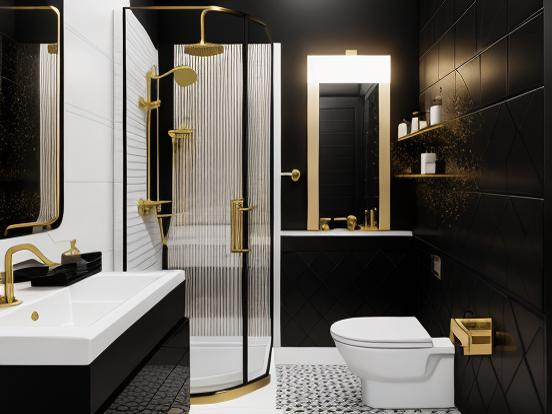 Luxury gold black bathroom