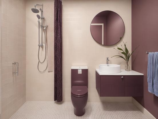 Premium purple bathroom closeup