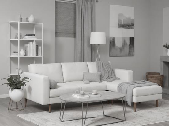 White couch living room setup