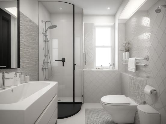 Modern sleek bathroom render