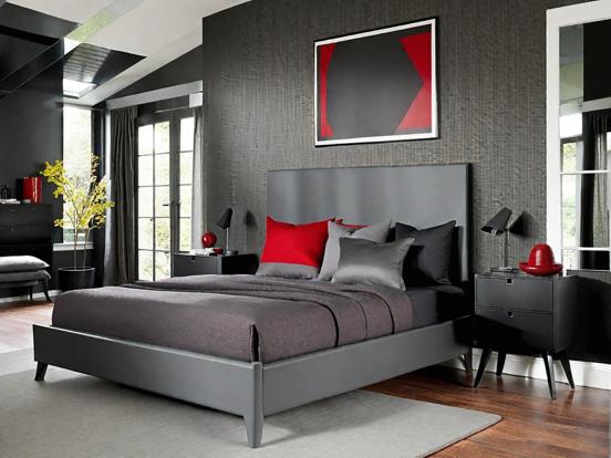 Red black bedroom decor