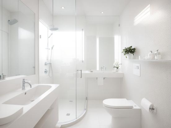 White modern bathroom design