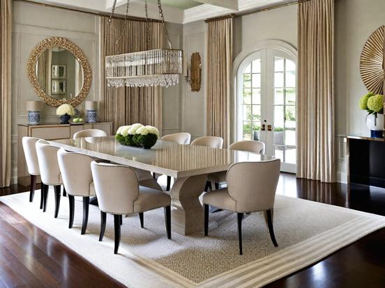 Closeup dining table chairs decor