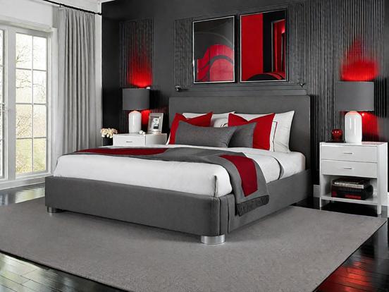 Red black bedroom decor